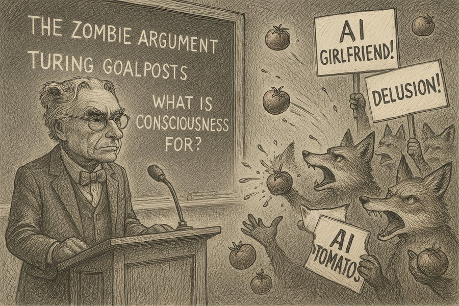 Editorial cartoon of panicked bear executive signing check to keep OpenAI from Amazon